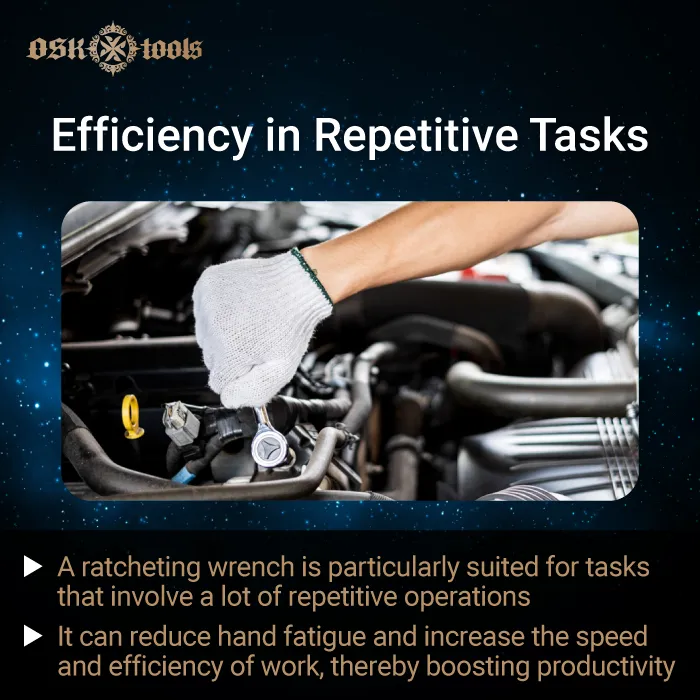 efficiency in repetitive tasks-when is ratchet wrench used