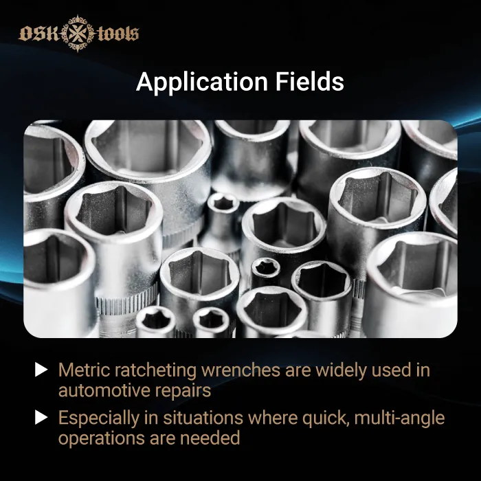 application fields-ratcheting wrench metric sizes