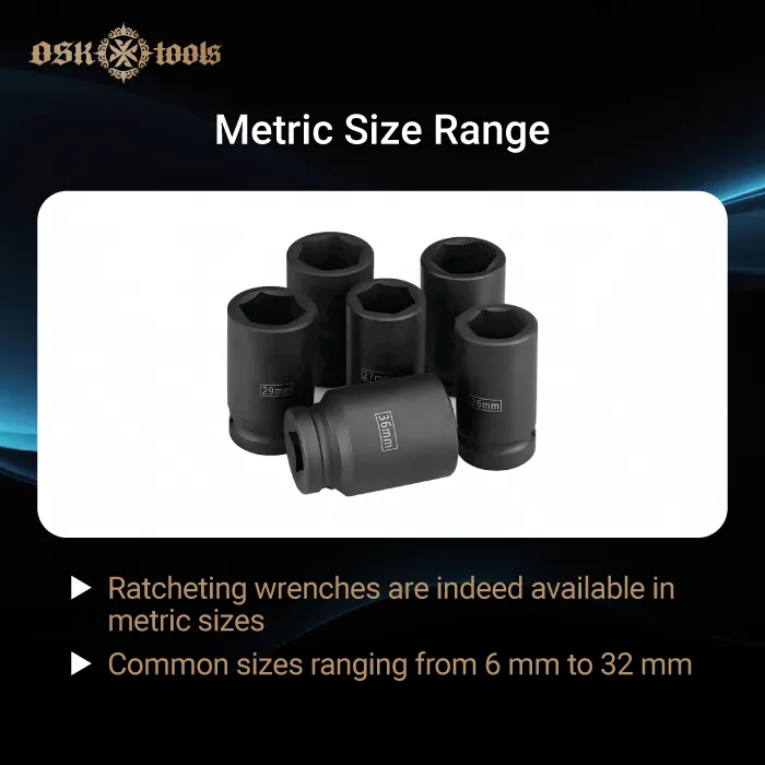 metric size range-ratcheting wrench metric sizes