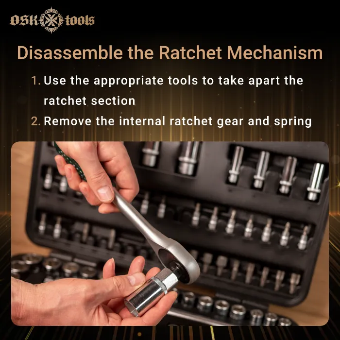 disassemble the ratchet mechanism-ratcheting wrench locked up