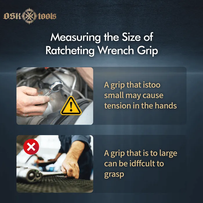 measuring the size of ratcheting wrench grip-comfort grip ratcheting wrench