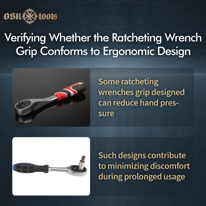 verfying whether the ratcheting wrench grip conforms to ergonomic design-ratcheting wrench grip