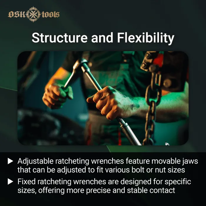 structure-and-flexibility-adjustable fixed ratcheting wrench