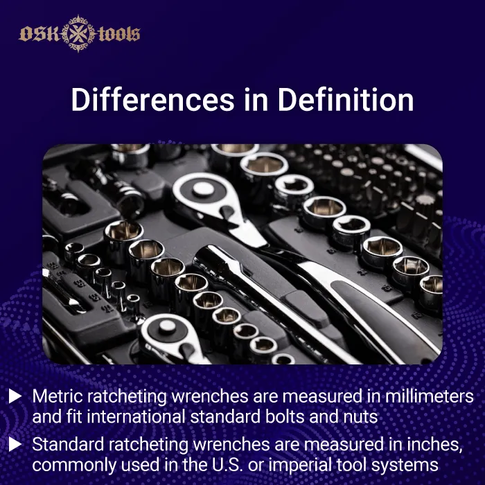 differences in definition-standard ratcheting wrench