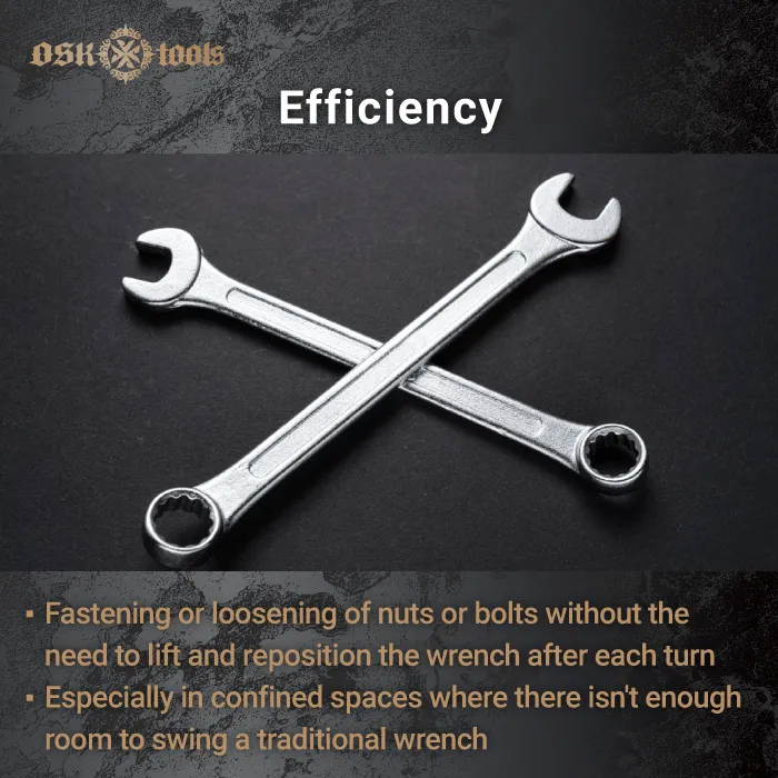 efficiency-ratcheting wrenches have two sides