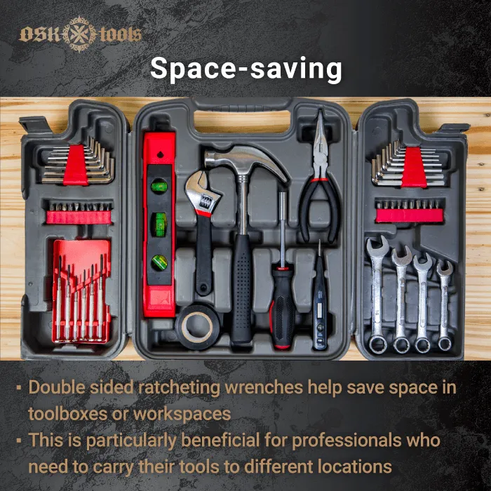 space-saving-ratcheting wrenches have two sides